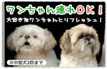 ワンちゃん連れOK!（中型犬2匹まで）